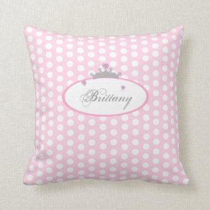 Personalised Pink Polka Dot Princess Pillow