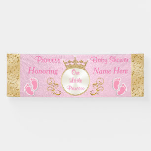 Personalised Pink Princess Baby Shower Banner