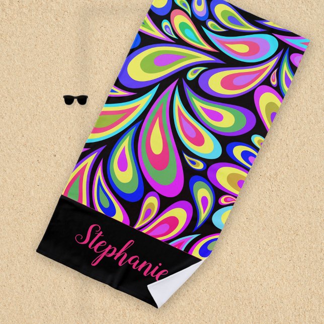Personalised Pink Psychedelic Swirl Beach Towel (Creator Uploaded)