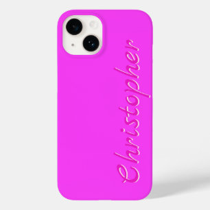 Personalised pink Radial Texture 15 Case-Mate iPhone 14 Case