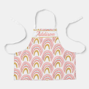 Personalised Pink Rainbow Pattern Apron
