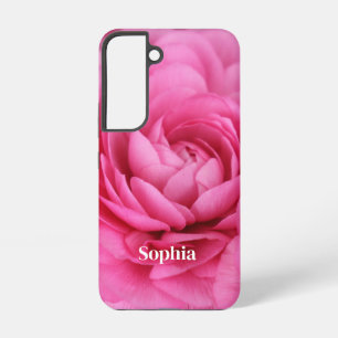 Personalised Pink Ranunculus Flower Samsung Galaxy Case