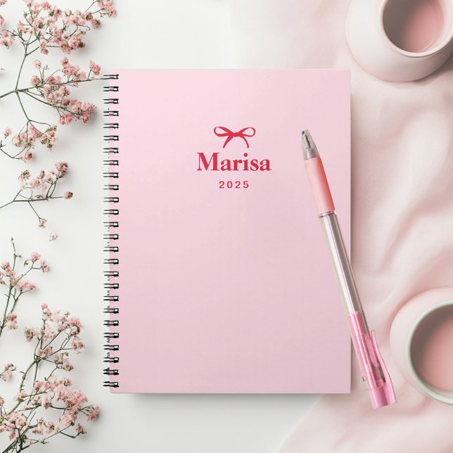 Personalised Pink & Red Bow Name Notebook (Creator Uploaded)