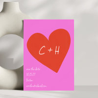 Personalised Pink Red Heart Love Couples Initials