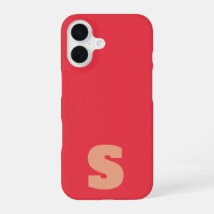 Personalised pink red initial iPhone / iPad case