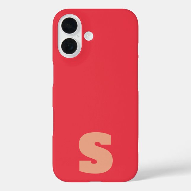 Personalised pink red initial iPhone / iPad case (Back)