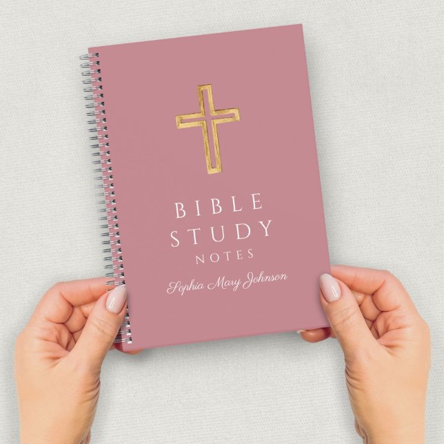 Personalised Pink Religious Cross  Notebook (Personalized Pink Religious Cross Notebook)