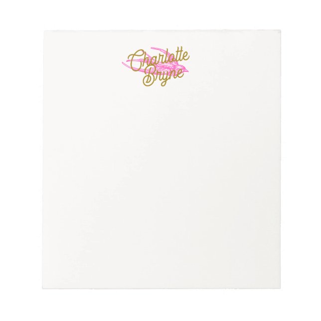 Personalised Pink Retro Swallow  Notepad (Front)