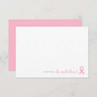 Personalised Pink Ribbon Note Card