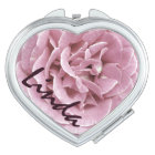 Personalised Pink Rose Compact Mirror
