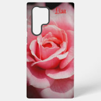 Personalised Pink Rose Flower Samsung Case 