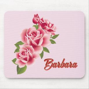 Personalised Pink Rose Mouse Pad