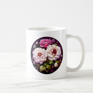 Personalised Pink Roses Floral  Coffee Mug