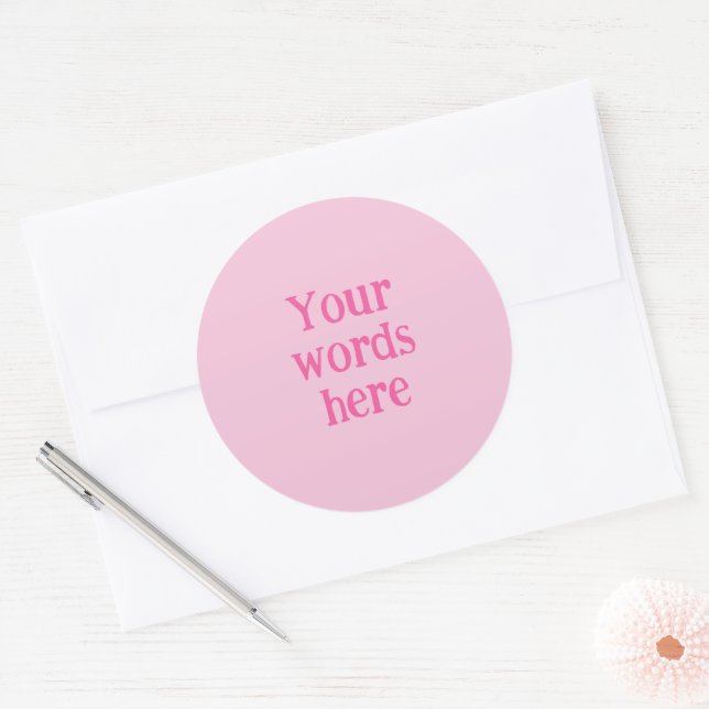Personalised Pink Round Stickers (Envelope)