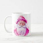 Personalised Pink Santa and Snowman Christmas Coffee Mug<br><div class="desc">Watercolor pink Santa and Snowman grandma or personalised Christmas mug.</div>