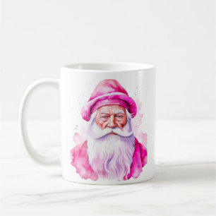 Personalised Pink Santa and Snowman Christmas Coffee Mug