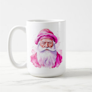 Personalised Pink Santa and Snowman Christmas Coffee Mug