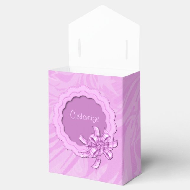 Personalised Pink Scalloped Frame Favour Box (Opened)