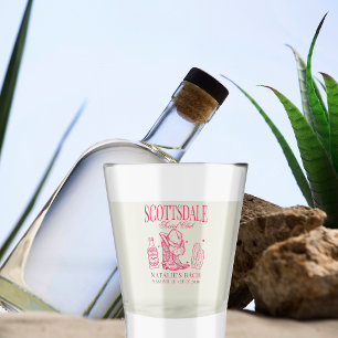 Personalised Pink Scottsdale Bachelorette Party Shot Glass