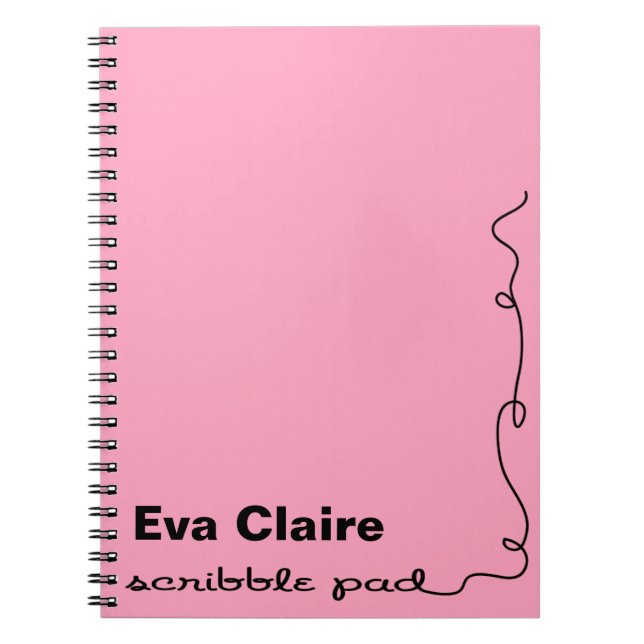 Personalised Pink Scribble Pad Notebook (Front)