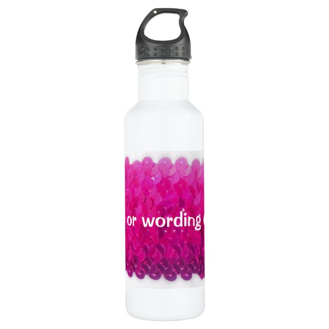 Personalised Pink Sequins Template 710 Ml Water Bottle (Front)