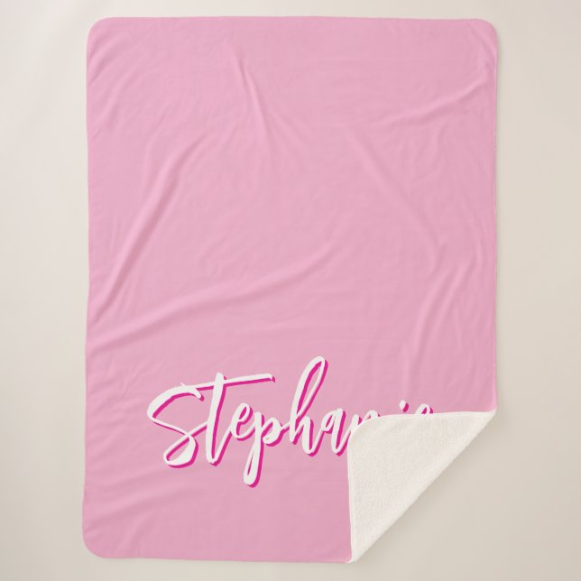 Personalised Pink Sherpa Blanket (Front)