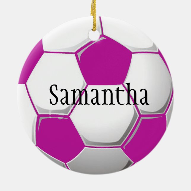 Personalised Pink Soccer Ornament (Back)
