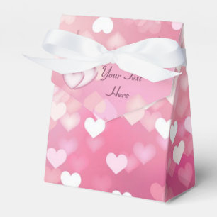 Personalised Pink Sparkle Hearts Favour Box