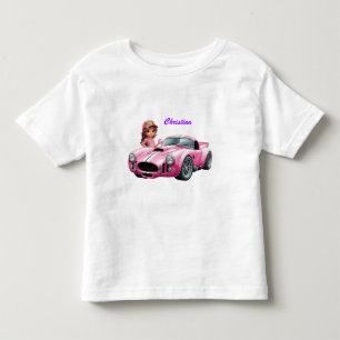 Personalised Pink Sports Car Toddler T-Shirt