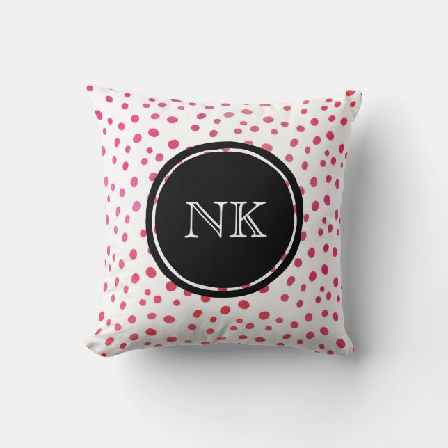 Personalised pink spot pillow (Front)
