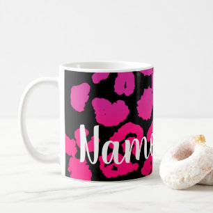 Personalised Pink Spotted Design Coffee Mug, Cup