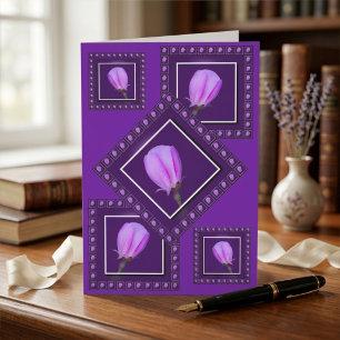 Personalised Pink Spring Blossom Floral Birthday Card