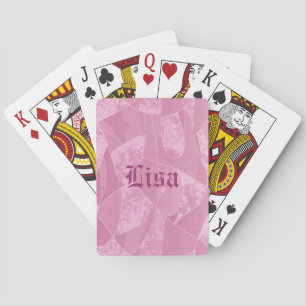 Personalised Pink Stain Glass Playing Cards
