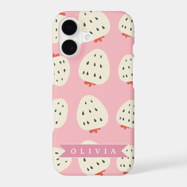 Personalised Pink Strawberry Name Cute Girly (Back)