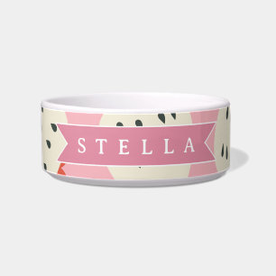 Personalised Pink Strawberry Name Cute Girly Bowl