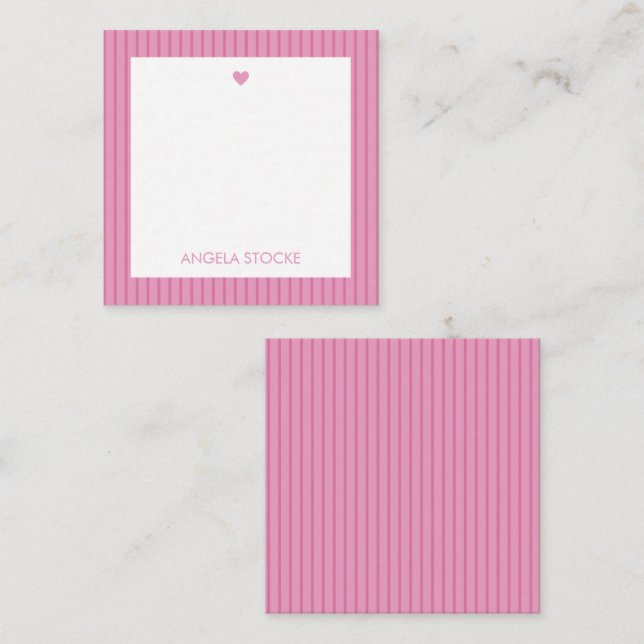 Personalised Pink Stripe Card (Front/Back)