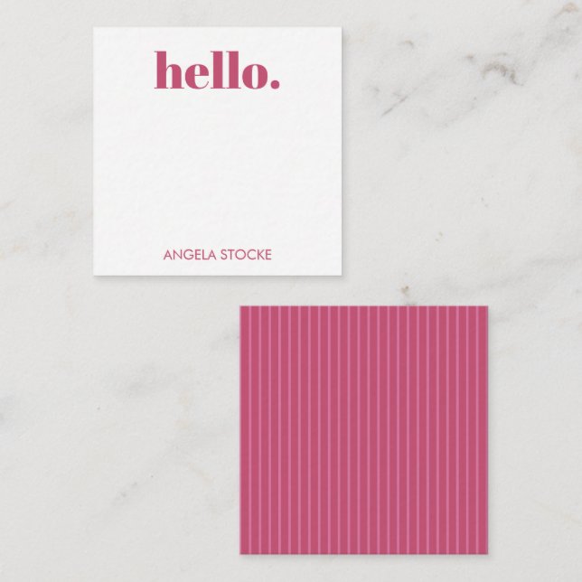 Personalised Pink Stripe Card (Front/Back)