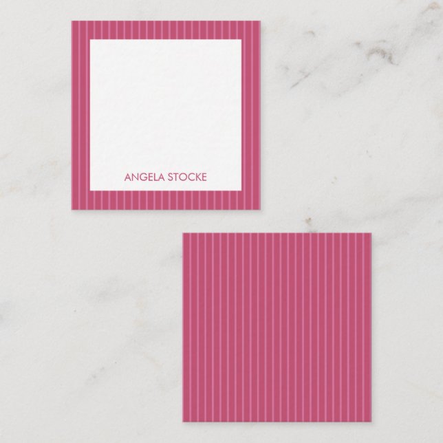 Personalised Pink Stripe Card (Front/Back)