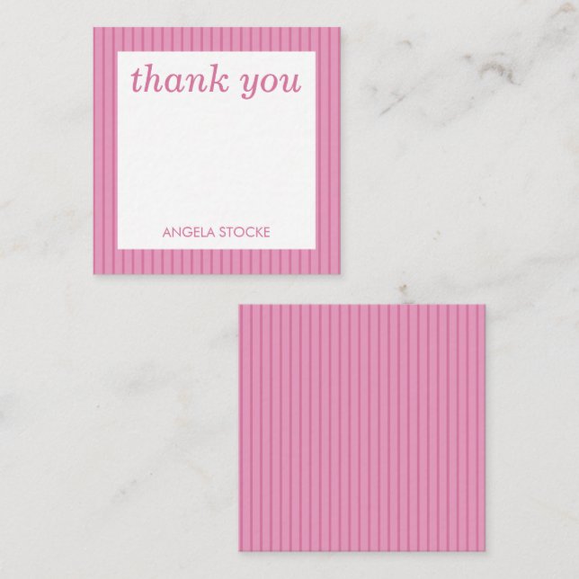 Personalised Pink Stripe Card (Front/Back)