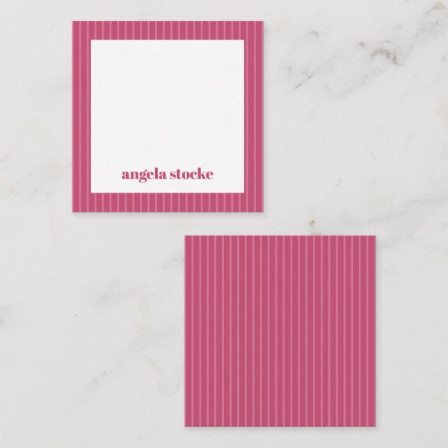 Personalised Pink Stripe Card (Front/Back)