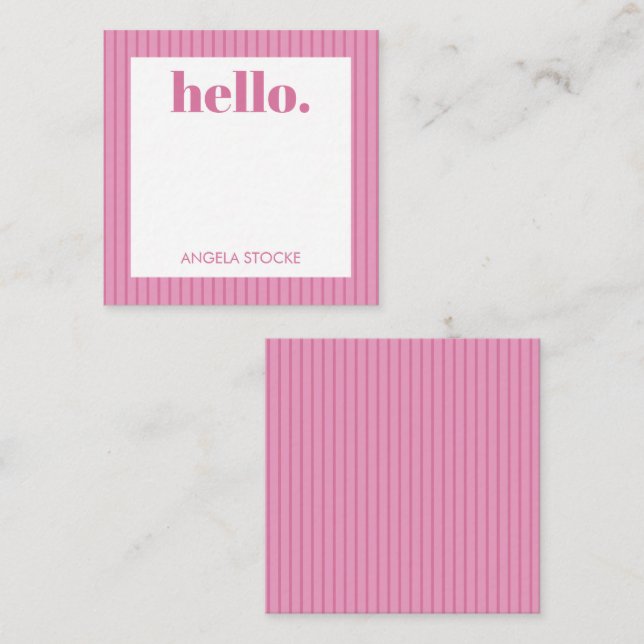 Personalised Pink Stripe Card (Front/Back)