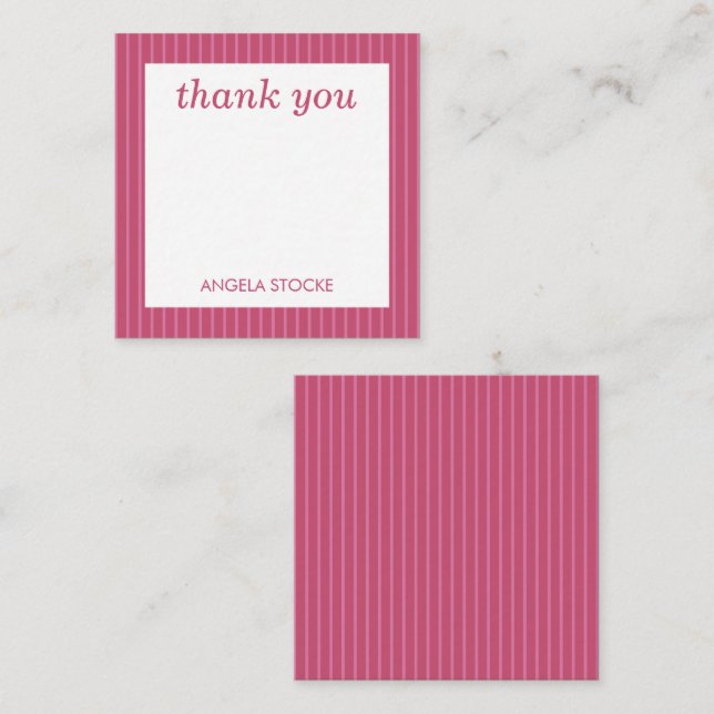 Personalised Pink Stripe Card (Front/Back)