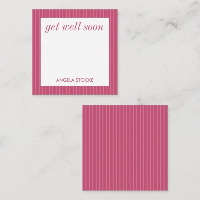 Personalised Pink Stripe Card (Front/Back)