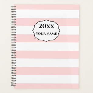 Personalised Pink Stripes Planner Notebook