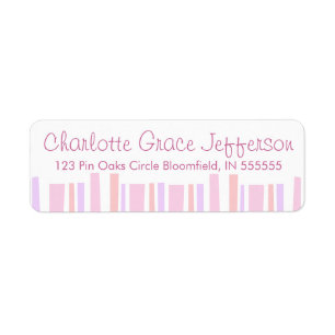 Personalised Pink Stripes Return Address Label