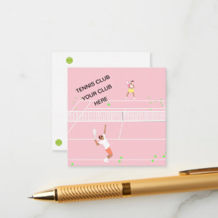 Personalised Pink Tennis Racket Enclosure Card