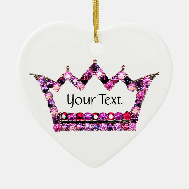 Personalised Pink Tiara Ceramic Ornament (Front)