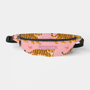 Personalised Pink Tiger Chic Edgy Fun Aesthetic Bum Bags