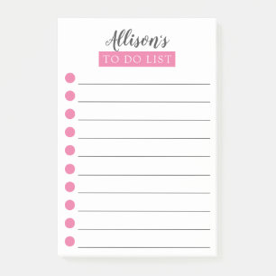 Personalised Pink To Do List Post-it Notes