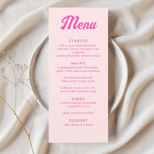 Personalised Pink Tropical Bat Mitzvah Party Menu